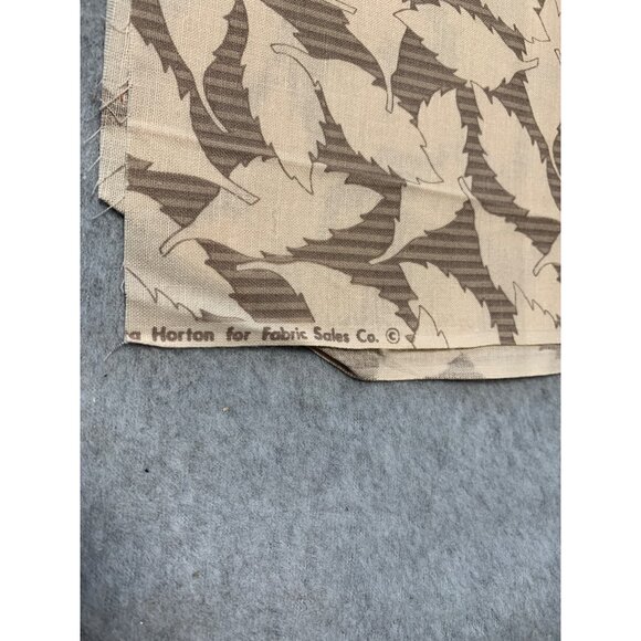 Vintage Brown Leaf Patterned Cotton Fabric 1/4 Yard x 44" Horton Fabric Sales Co - Picture 3 of 4